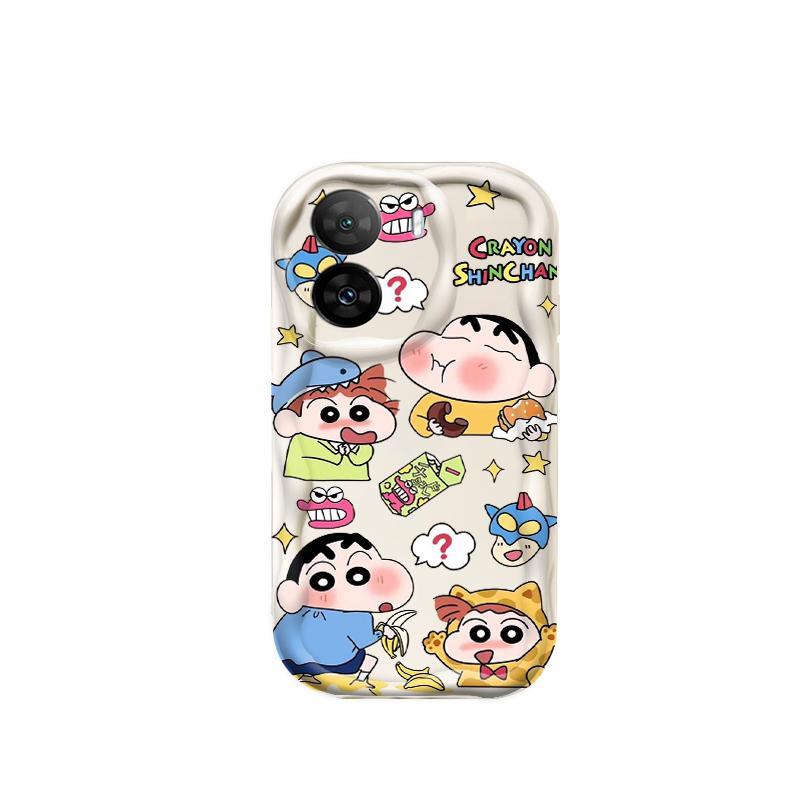 Ốp Silicon Hoạt Hình Cho OPPO A57 4G A77 4G A77S 4G 3D Bé Gái Vỏ Điện Thoại Mềm TPU Kitty Crayon Shin-chan Sinh Viên Chống Sốc Ốp Lưng