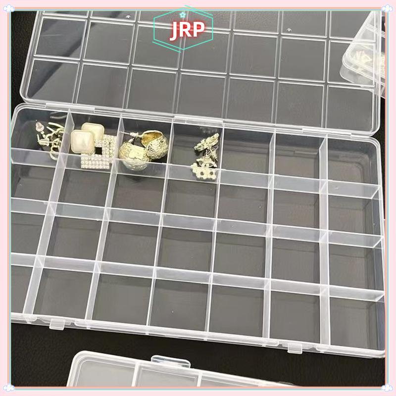 JRP 24 Khe Cắm Móng Decal Hộp Bảo Quản Móng Tay Nghệ Thuật Phụ Kiện Hộp Bảo Quản Lưới Có Thể Tháo Rời Móng Tay Nghệ Thuật Kim Cương Giả Hộp Trang Sức Phụ Kiện JRP