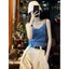 Áo yếm cổ chữ v Sweet Hot Girl Slim-fit Slimmer Look All-match