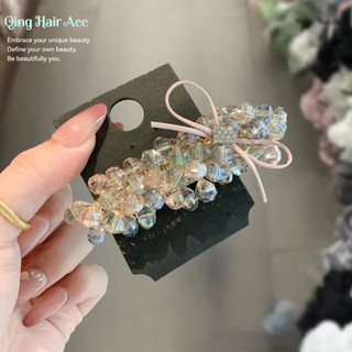 Kẹp tóc nữ đính đá retro, kiểu nơ phẳng, phụ kiện tóc gãy, kẹp bên BB