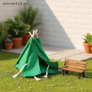 SRVN 1 Cái Lều vải nhà búp bê tỷ lệ 1: 12 Chống đỡ thu nhỏ để trưng bày cảnh cắm trại và chụp ảnh.