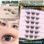 Cụm bông tuyết Lông mi giả C Curl Chiều dài hỗn hợp 9-13mm Sợi tổng hợp màu đen Trang điểm tự nhiên có thể tái sử dụng