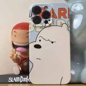 Ốp Điện Thoại Phim YIJS Gấu Trắng Dễ Thương Thích Hợp Cho IPhone 12 PRO 13 14 15 ProMax 11 17 AIR 7 8 PLUS 16 E XR XSMAX Vỏ Cứng Cao Cấp