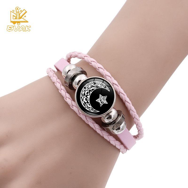 Alittlesetrtu Dạ Quang Cặp Đôi Vòng Tay: Mặt Trời & Mặt Trăng Có Thể Điều Chỉnh Màu Đen Bện Tình Bạn Trang Sức VN