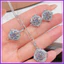 Trái tim Mũi tên Zircon Vòng mở Tai Mặt dây chuyền Bộ ba mảnh