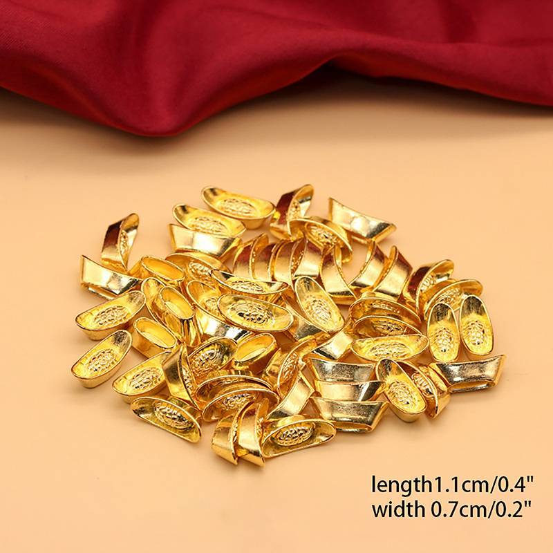 MUQV 10 thỏi Vàng Trung Quốc Yuan Bao Wealth Tượng Vàng Thỏi Trang Trí Trang Trí Trang Trí Năm Mới Thanh Dụ Tiền Thịnh Vượng n