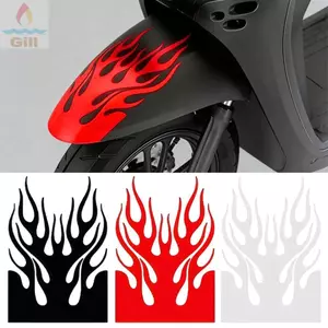 GILL 1 Miếng Dán Xe Máy, Decal Ngọn Lửa Đua Sọc Fender Phản Quang Miếng Dán, Bền Chống Trầy Xước Trang Trí PVC Chống Thấm Nước Miếng Dán Trang Trí Cho Xe Máy Điện Xe Máy