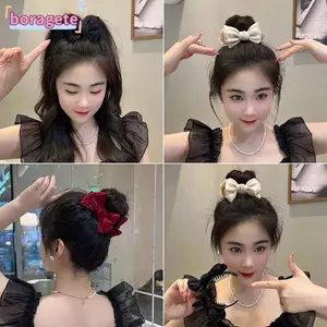 Kẹp Tóc BORAGETE, Nơ Phụ Kiện Tóc Lấy Kẹp, Vintage Phong Cách Mục Vụ Đầu Sau Kẹp Tóc Nữ Cô Gái