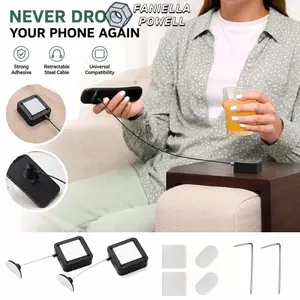 FANIELLAPOWELL 1 / 2 Cái Dây buộc chống mất điều khiển từ xa, Cáp thép 0,9mm 2M / 6.6Ft Khóa cáp an ninh có thể thu vào có thể mở rộng, Dây buộc từ xa không đục lỗ bằng thép nhựa