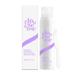 Xịt tẩy lông toàn thân không đau nhẹ nhàng Cloudsense 140ml Bọt làm rụng lông Mousse Dễ dàng rửa sạch Loại bỏ cánh tay chân Lông nách với thìa miễn phí