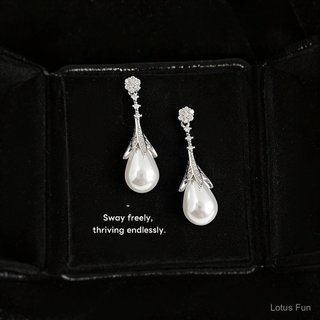 Madele Pháp Retro Cao Cấp Zircon Giọt Nước Ngọc Trai Bông Tai Người Nổi Tiếng Ánh Sáng Phong Cách Sang Trọng Kim Mạ Bạc Thanh Lịch Tính Khí Bông Tai