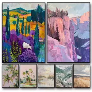 Trừu Tượng Lá Lòng Bàn Tay Thung Lũng Bãi Biển Phong Cảnh Poster Không Khung Tranh Canvas Trang Trí Tường Nhà Thanh Lịch