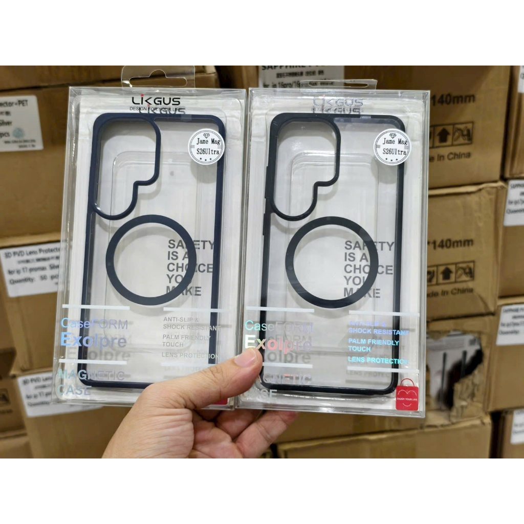 [Chính Hãng] Ốp Likgus Lưng Trong Chống Ố Vàng Viền Đen TPU Dẻo MagSafe Samsung S26 Ultra
