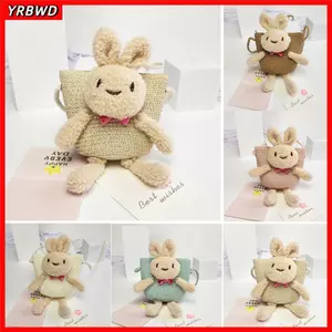 Túi hút Mini YRBWD, Ví đựng tiền xu hình thỏ hoạt hình Túi xách trẻ em, Bãi biển mùa hè Đạo cụ ảnh Handmade dệt dây kéo Túi xách đeo chéo