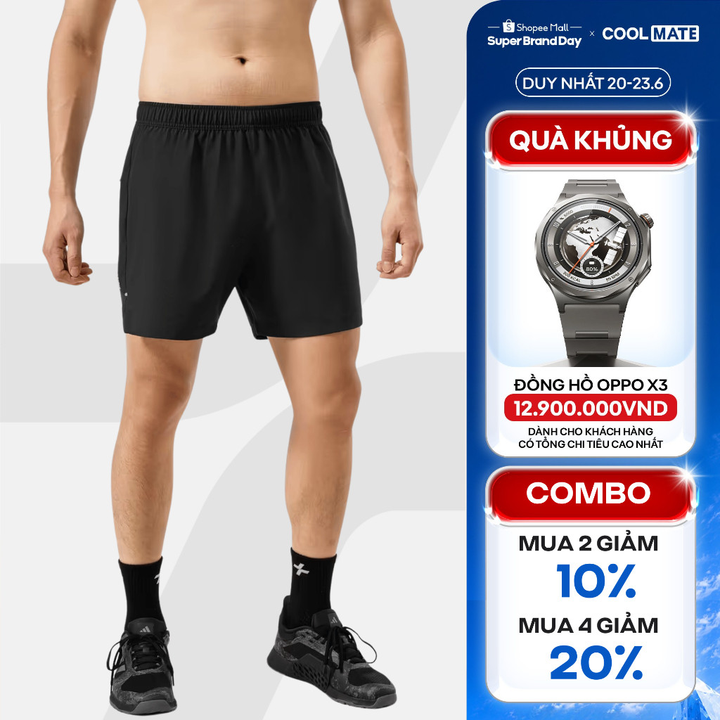 [MUA 4 GIẢM 20%]Quần Shorts Nam Tập Gym thể thao 5 inch Essentials co giãn và thoáng khí Coolmate