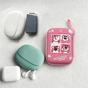 Túi lưu trữ sạc gấu nhỏ dễ thương, Túi sắp xếp cáp thiết kế in da PU, Túi đựng điện tử đóng cửa có dây kéo dung tích lớn Sử dụng du lịch