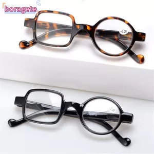 Kính mắt đọc sách BORAGETE Presbyopic Retro Bản lề mùa xuân Kính mắt đọc sách không đều