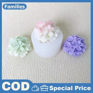 Hydrangea Hoa Khuôn Silicon DIY Thơm Nến Thạch Cao Nhựa Đất Sét Khuôn Nhà Bếp Nướng Bánh Trang Trí Khuôn Hoa