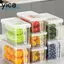 Hộp đựng trứng YICA, Hộp đựng thực phẩm giữ tươi dung tích lớn, Thùng đựng ngăn kéo có tay cầm kín trong suốt cho nhà bếp
