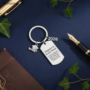 # HB # 2026 Móc khóa bằng thép không gỉ tốt nghiệp Quà tặng tốt nghiệp trường học cá nhân Móc khóa độc đáo dành cho học sinh cao cấp.