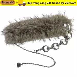 ESSENCEH Moon Star Dây chuyền kim loại thắt lưng lông giả cô gái cay, Vintage Punk Y2K Thiết kế hợp thời trang sang trọng Thời trang nữ