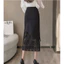 Phụ Nữ Chắc Chắn Váy Ren Đen Nữ Bất Đối Xứng Bodycon Bút Chì Váy Làm Việc Midi Váy