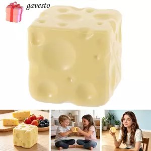 Quả bóng căng thẳng lập phương phô mai GAVESTO, Đồ chơi kẹp phô mai chống vỡ họa tiết mực, Nhào có thể định hình Phô mai ép Fidget Đồ chơi trẻ em Người lớn