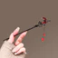 Mới Phong Cách Trung Quốc Hoa Hồng Tua Rua Kẹp Tóc Nữ Đầu Lưng Thiết Kế Cổ Cảm Giác Tấm Kẹp Tóc Mặt Trăng Đỏ Kẹp Tóc Hanfu