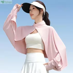YOLOGO Tay áo mùa hè, Khăn choàng chống nắng dài tay bằng lụa băng, Thể thao thoáng khí Chống nắng mỏng Tấm che nắng đi bộ đường dài