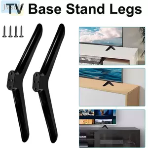 Giá đỡ TV JVSUB, có miếng đệm chống trượt Chân đế TV màu đen, có ốc vít Màn hình đa năng Để bàn Phòng ngủ chân