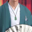 Phong cách mới Ice a Goods Bean Green Guanyin Tượng Phật Mặt dây chuyền