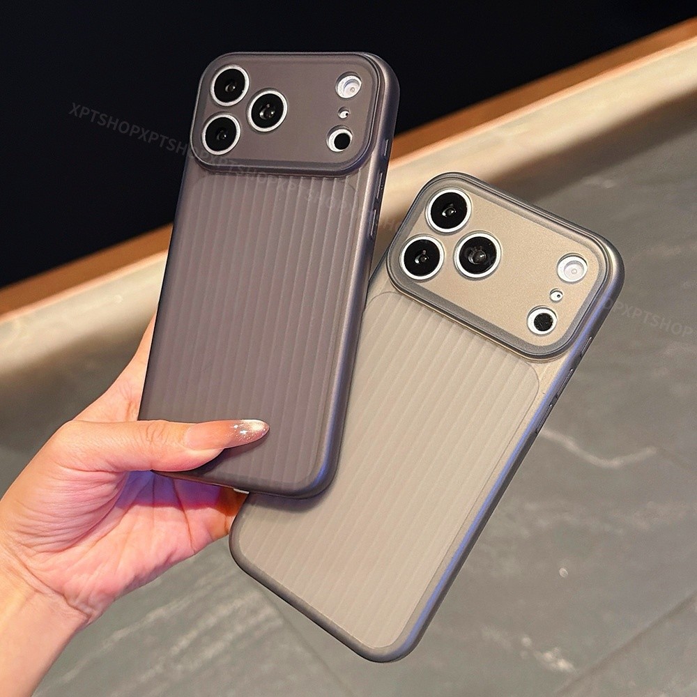 Ốp Điện Thoại Mềm Mờ Sọc Dọc Cho iPhone 17 Pro Max 16 Plus 15 14 13 12 11 Vỏ Bảo Vệ Chống Sốc