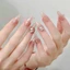 XNZB1019 Bột Long Lanh Mịn Với Móng Tay Giả Kim Cương Giả 30 Miếng Mỗi Hộp