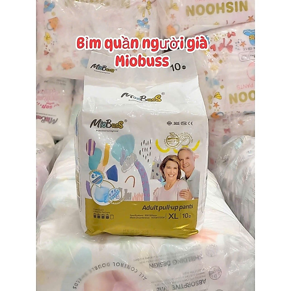 Tã Quần Người Lớn Miobus– Size M/L/XL – Gói 10 Miếng – Dành Cho Người Già, Người Bệnh