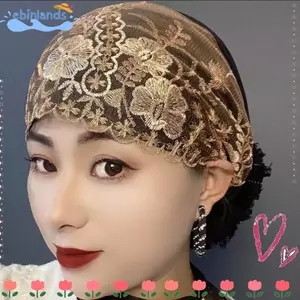 Mũ Bonnet EBINLANDS, Vỏ Thêu Hoa Khăn Trùm Đầu Tóc Trắng, Full Cover Co Giãn Thoáng Khí Mũ Trùm Đầu Mùa Hè