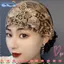 Mũ Bonnet EBINLANDS, Vỏ Thêu Hoa Khăn Trùm Đầu Tóc Trắng, Full Cover Co Giãn Thoáng Khí Mũ Trùm Đầu Mùa Hè