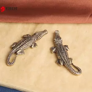 Tượng nhỏ cá sấu bằng đồng nguyên chất Thu nhỏ Tượng động vật bằng đồng cổ điển để bàn VN
