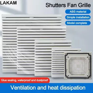 Lưới tản nhiệt quạt LAKAM, Bộ lọc thông gió tủ màu trắng ABS, không có bộ lọc quạt quạt