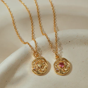 Vòng cổ Zircon mặt dây chuyền hình học không đều thời trang