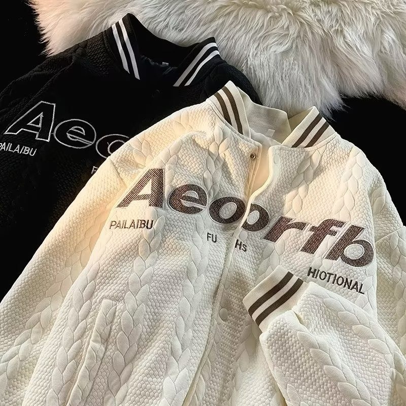 VG Unisex Áo Khoác Bóng Chày Phong Cách Mỹ, Thời Trang, Thích Hợp Cho Sinh Viên Mùa Thu Đông