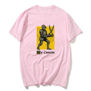 Sir Cumcise Ngộ nghĩnh Hiệp Sĩ Áo Nam Nữ Hip-hop Áo Thun Cotton Mùa Hè Bông Tai Kẹp Áo Thun Tay Ngắn Dạo Phố Áo