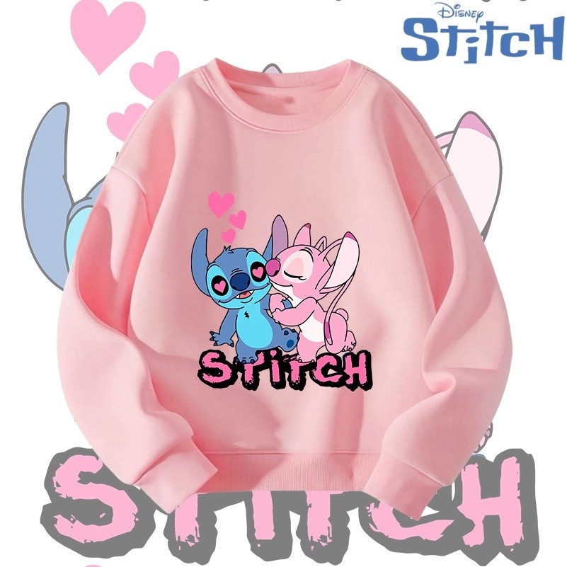 Thời Trang Trẻ Em Hoạt Hình Stitch In Áo Len Cho Ngoài Trời Mặc Thường Ngày Bé Gái Áo