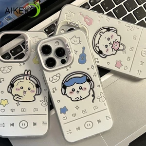 Vỏ Usagi Dễ Thương Cho iPhone 16E 16 15 14 13 12 Mini 11 Pro Max Phim Hoạt Hình Chiikawa Ốp lưng Hachiware Chống Sốc Ốp Lưng Mờ