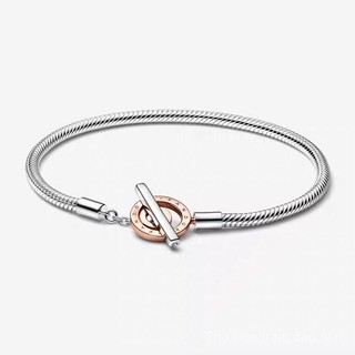 Vòng tay dây chuyền xương rắn hai màu logo chữ T có khóa chữ T