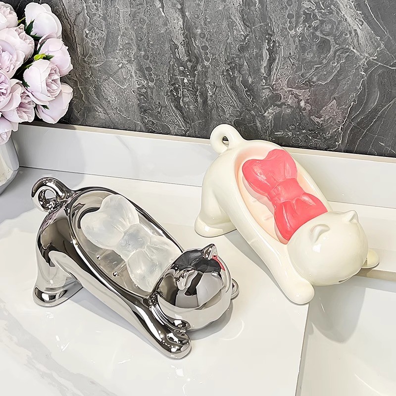 Khay đựng xà phòng bằng nhựa sáng tạo có ống thoát nước