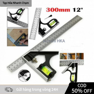 【COD】Thước Kết Hợp 2 Trong 1 – Đo Góc Vuông, 45°, 30cm, Có Cân Thủy, Dụng Cụ Cơ Khí Mộc