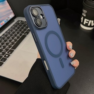 Ốp Acrylic Mờ Thu Hút Từ Tính Cho IPhone 17 16 15 14 Max 14Plus 15Plus 16Plus Vỏ Ống Kính Kim Loại Bảo Vệ Chống Rơi