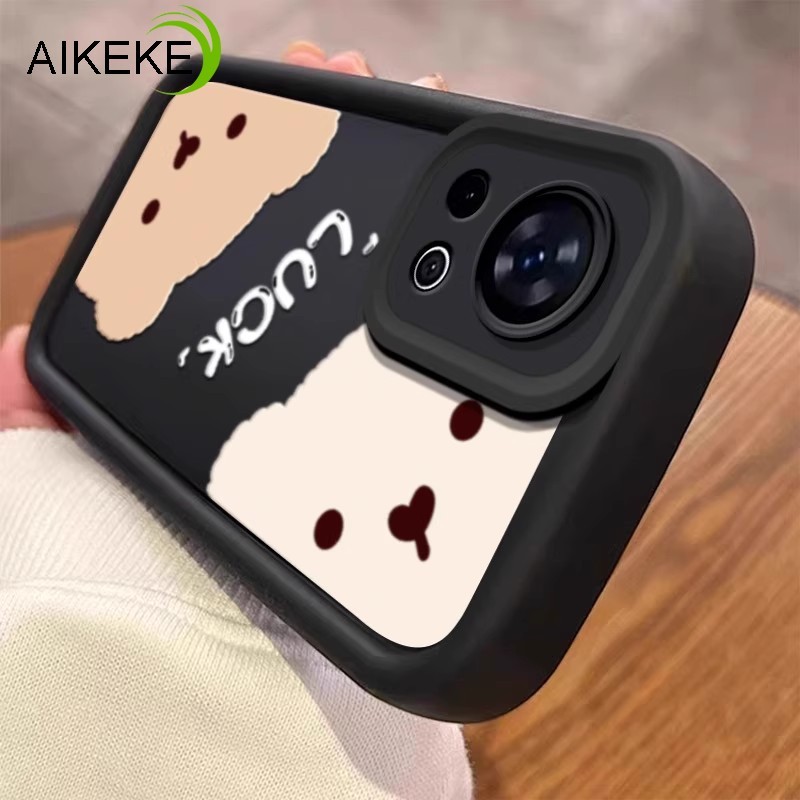 Ốp điện thoại hình gấu nâu dễ thương 3D hoạt hình dễ thương cho Xiaomi Mi 10 10s 9 9T Pro 8 Poco M6 Plus X4 X3 GT X2 M2 F2 Pro Vỏ điện thoại mờ màu kẹo chống sốc Vỏ mềm chống rơi
