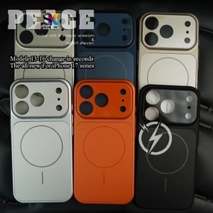 Mới Dành Cho iPhone 13 14 15 16 17 Pro Max Đổi sang 17 Pro Max Vỏ Điện Thoại Thay Thế 17 AIR Vỏ PC Cao Cấp + Mặt Sau Kính mờ Vỏ Bảo Vệ Chống Sốc Từ Tính