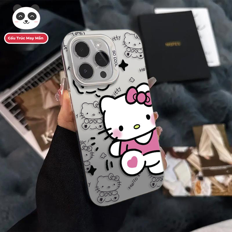 Ốp Lưng iPhone Hình Hello Kitty Đáng Yêu - Tương Thích 16/15/14/13/12/11 Pro Max, XS Max, X